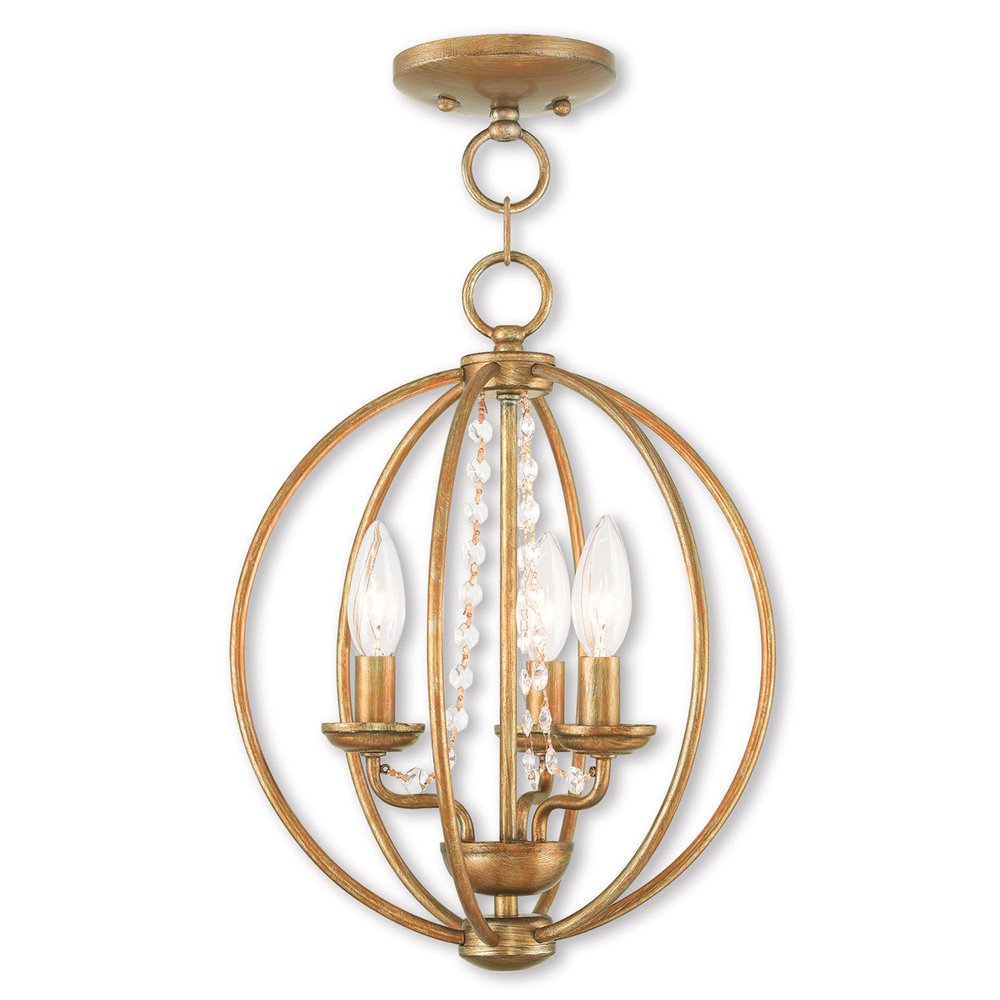 Gold Three Light Metal Dimmable Chandelier With Shades