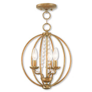 Three Light Dimmable Chandelier With Shades
