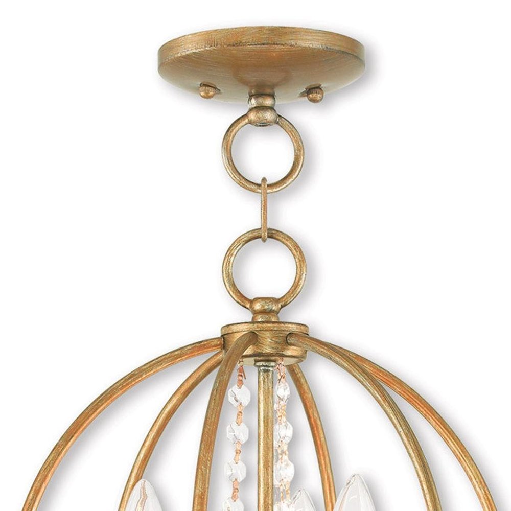 Three Light Dimmable Chandelier With Shades