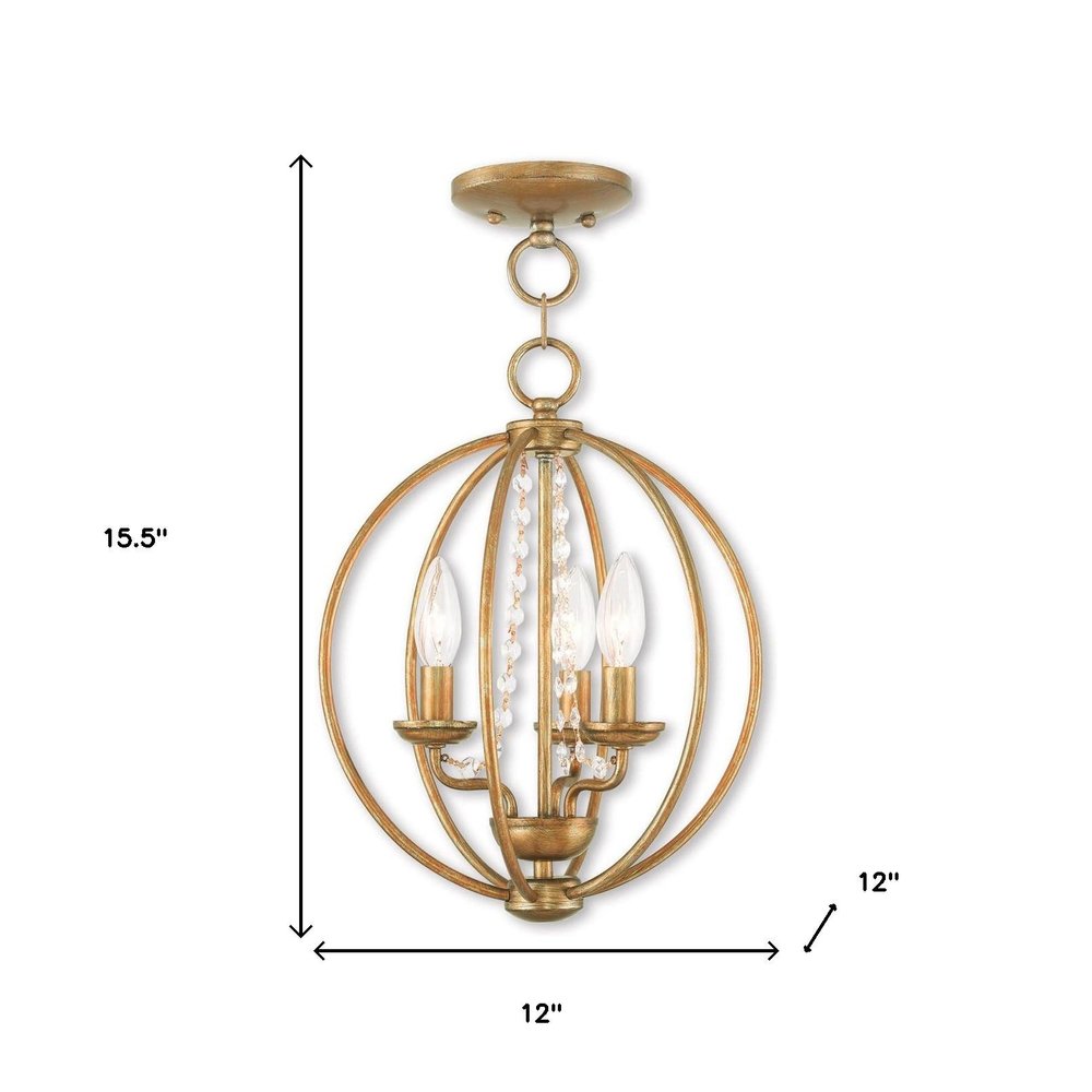Three Light Dimmable Chandelier With Shades