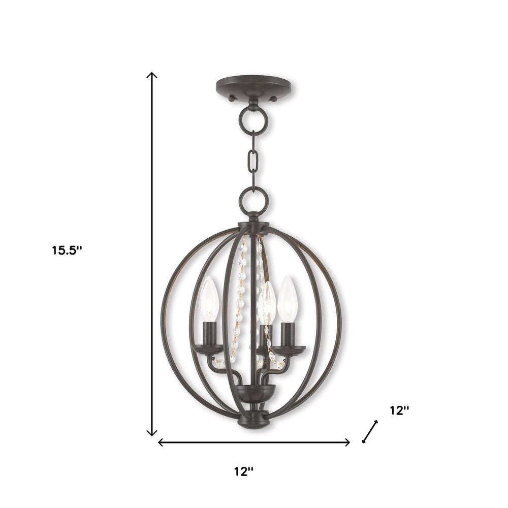 Three Light Dimmable Chandelier With Shades