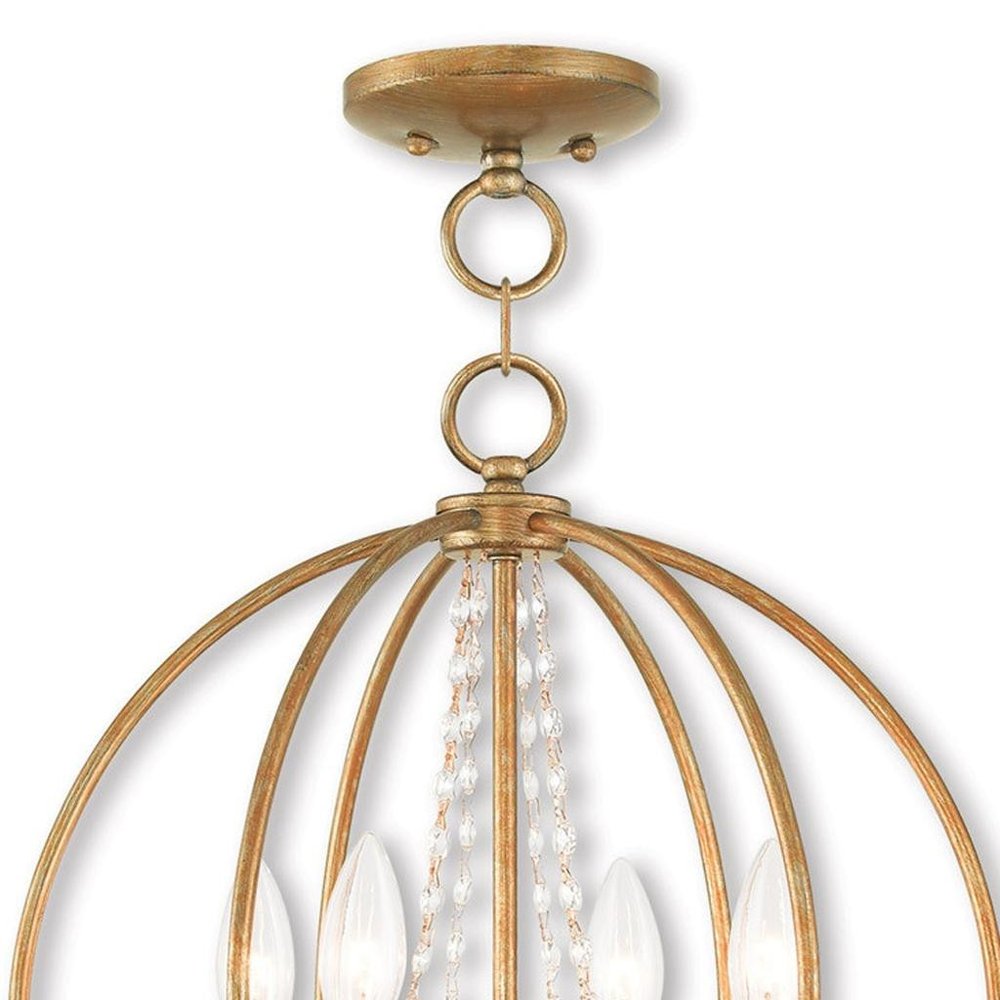 Four Light Dimmable Chandelier With Shades