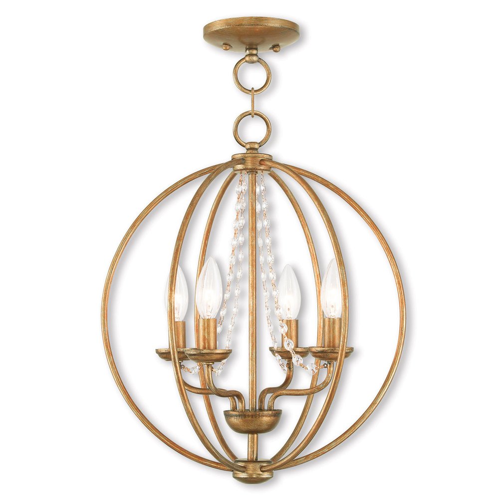 Four Light Dimmable Chandelier With Shades