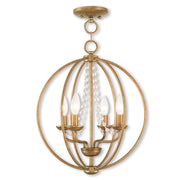Four Light Dimmable Chandelier With Shades