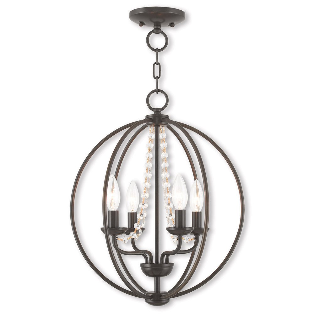 Four Light Dimmable Chandelier With Shades