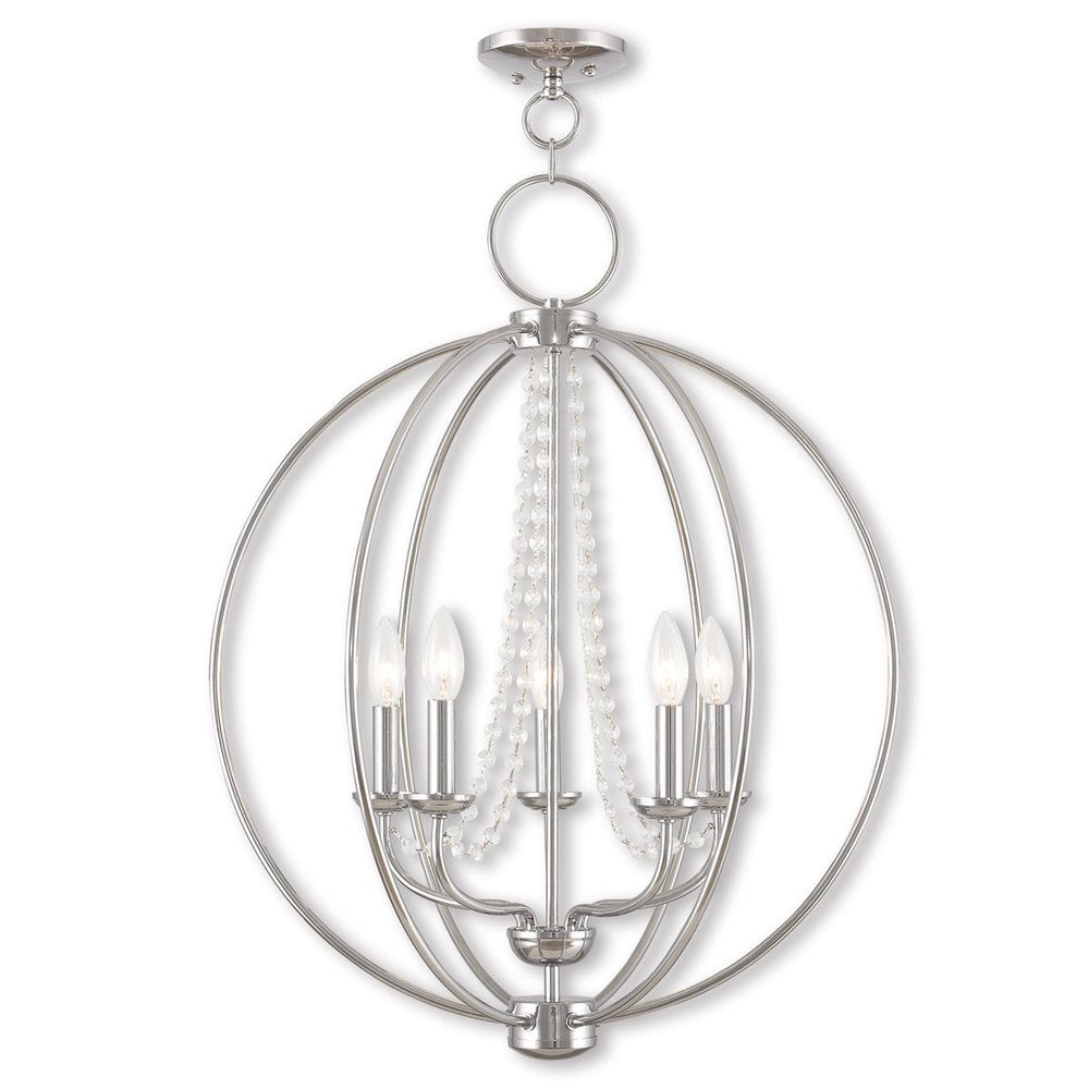 Five Light Dimmable Chandelier With Shades