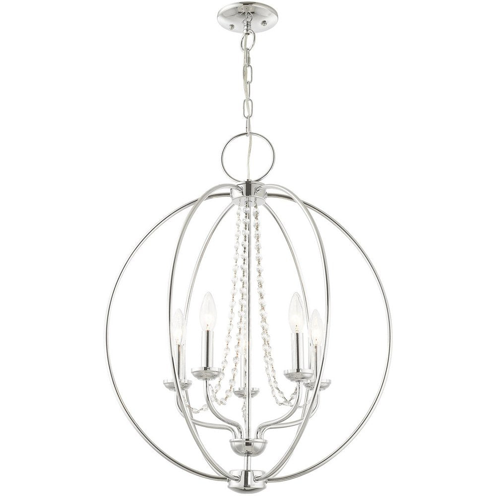 Five Light Dimmable Chandelier With Shades