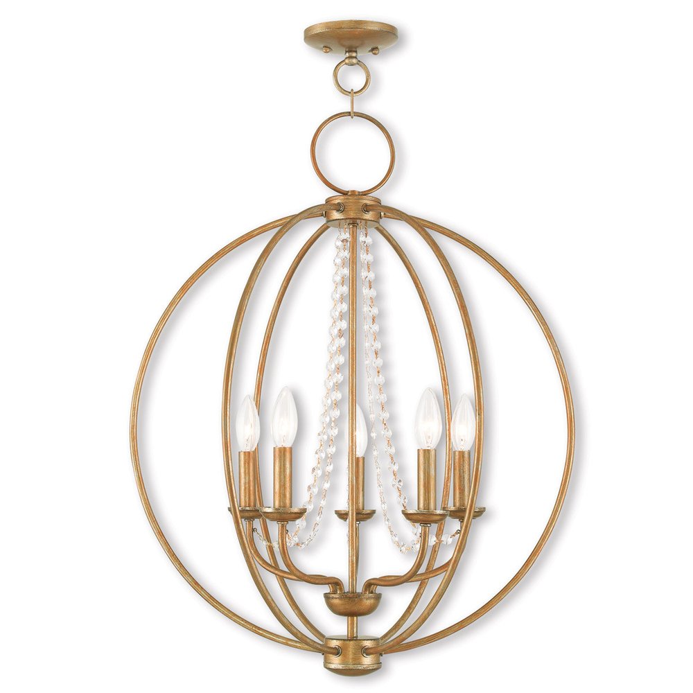 Five Light Dimmable Chandelier With Shades