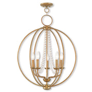 Five Light Dimmable Chandelier With Shades