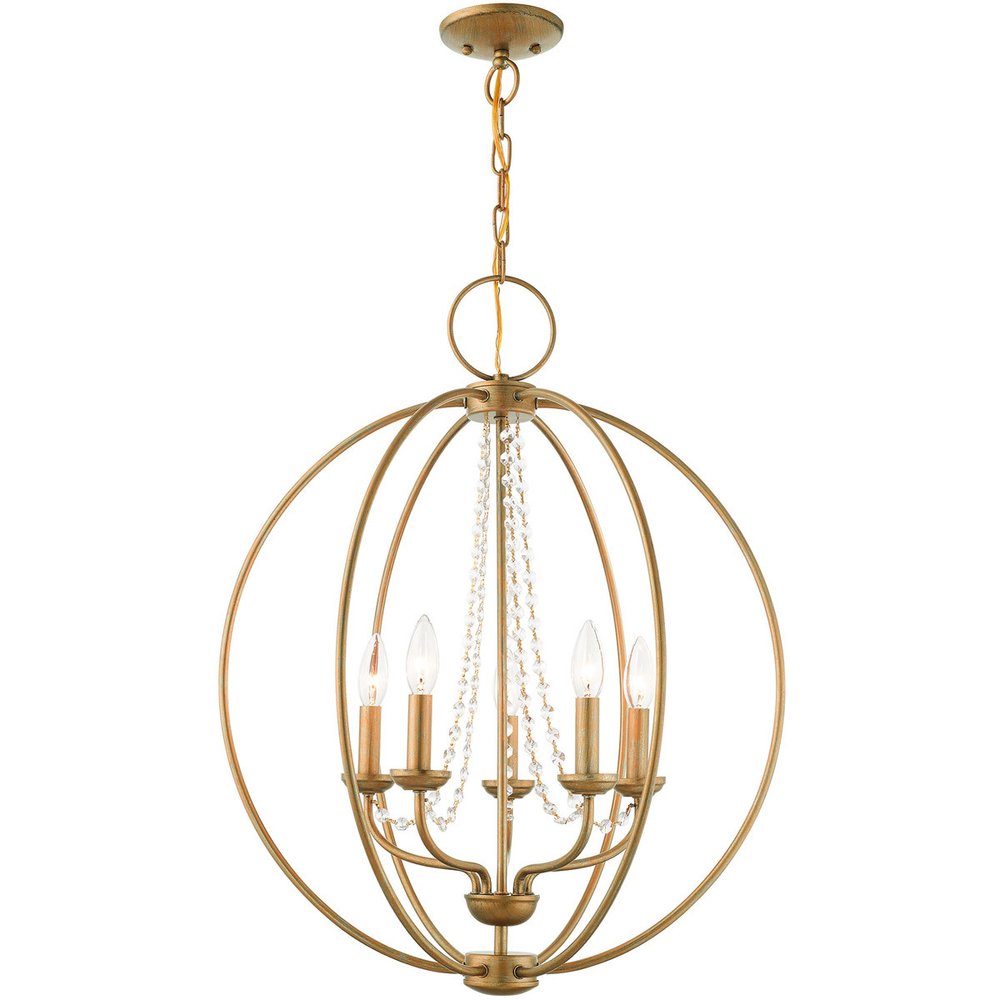 Five Light Dimmable Chandelier With Shades
