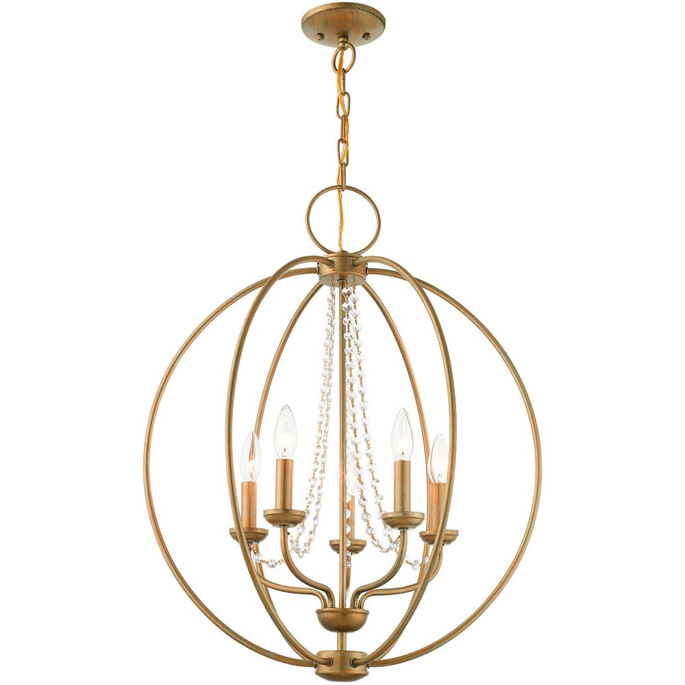 Five Light Dimmable Chandelier With Shades