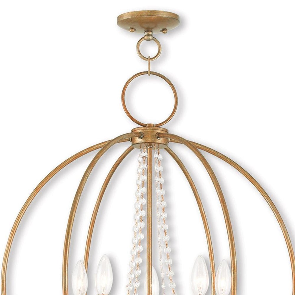 Five Light Dimmable Chandelier With Shades