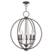 Five Light Dimmable Chandelier With Shades