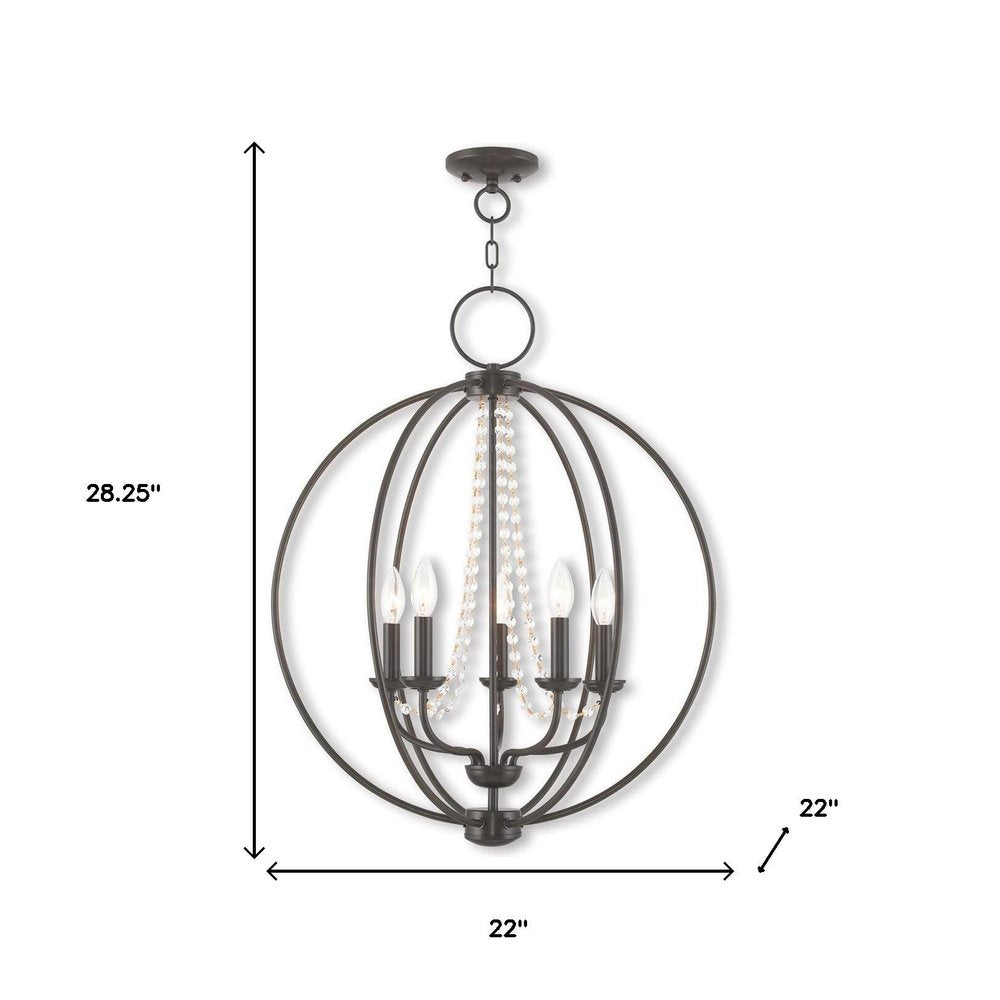 Five Light Dimmable Chandelier With Shades