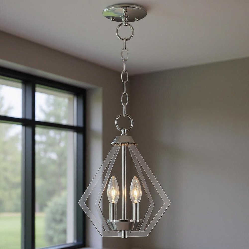 Two Light Dimmable Chandelier With Shades
