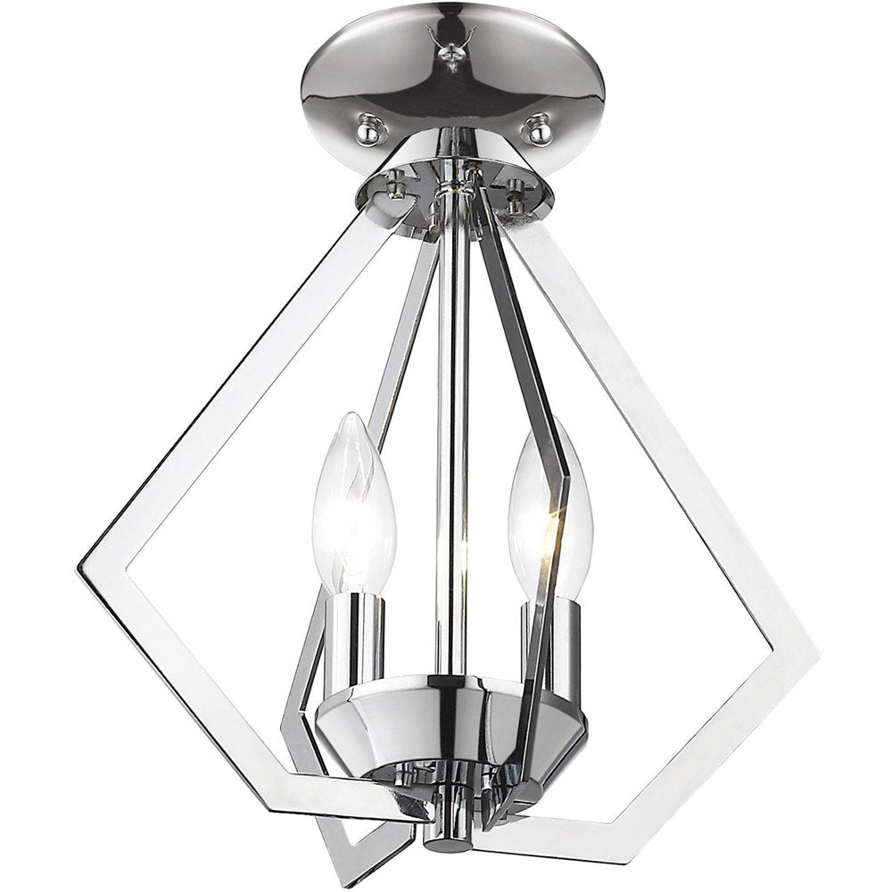 Two Light Dimmable Chandelier With Shades