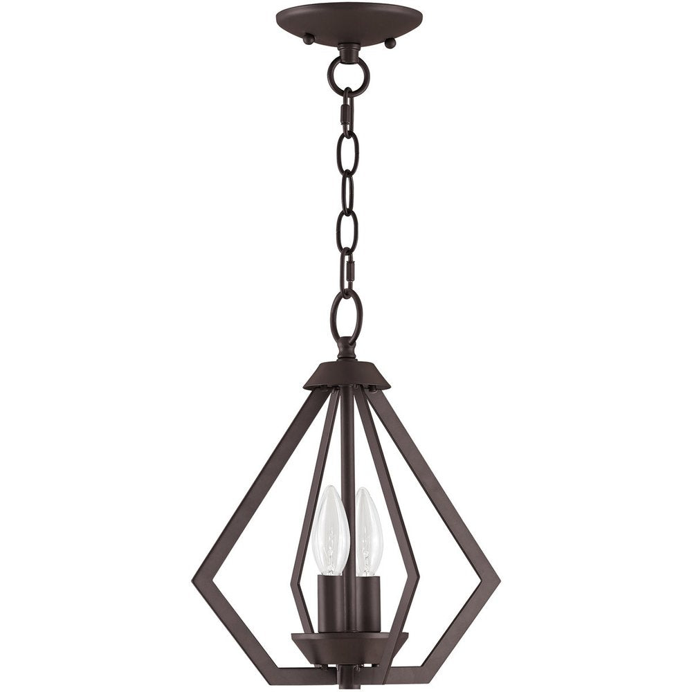 Bronze Two Light Dimmable Chandelier With Shades