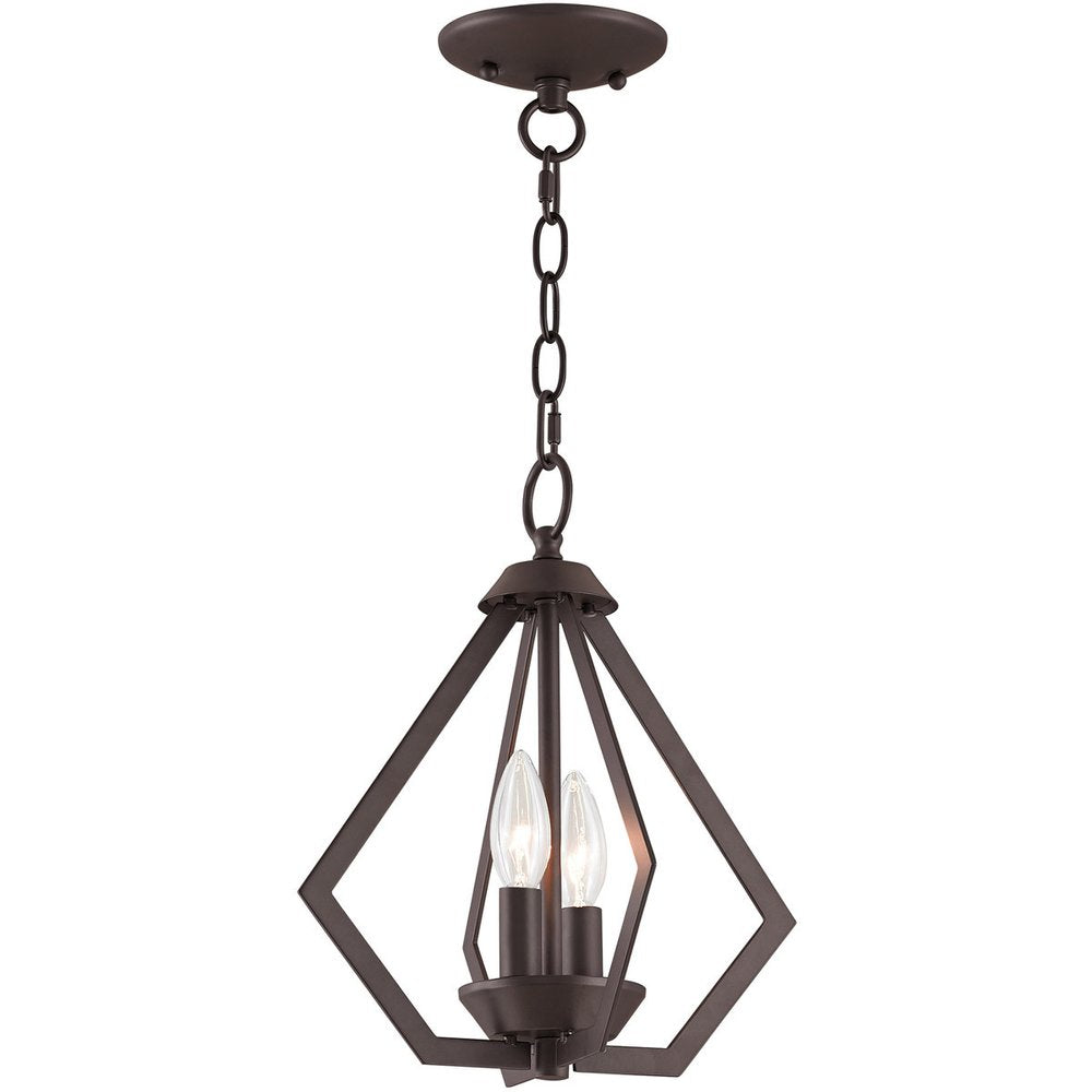 Bronze Two Light Metal Dimmable Chandelier With Shades