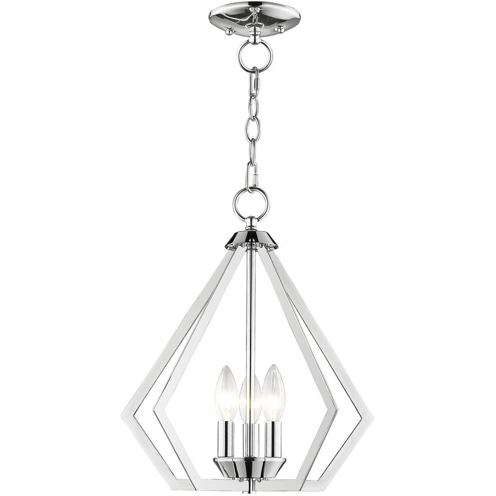 Silver Three Light Metal Dimmable Chandelier With Shades