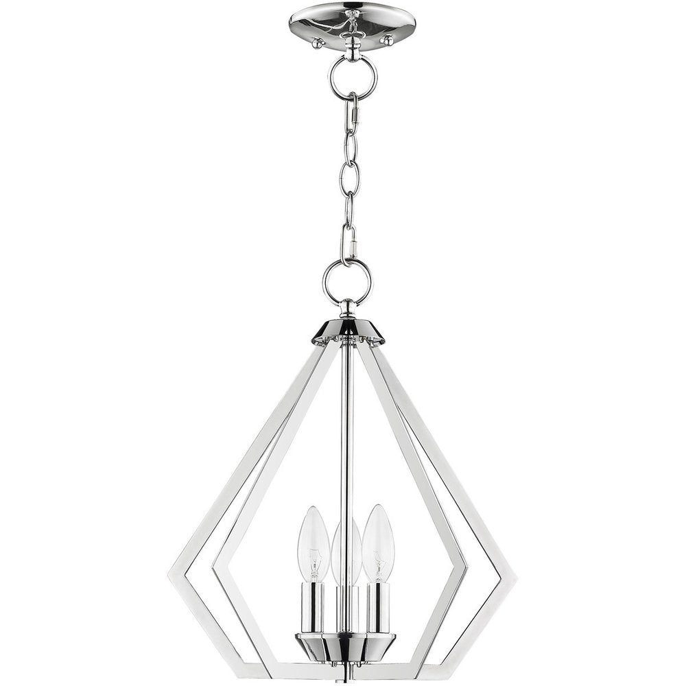 Silver Three Light Metal Dimmable Chandelier With Shades