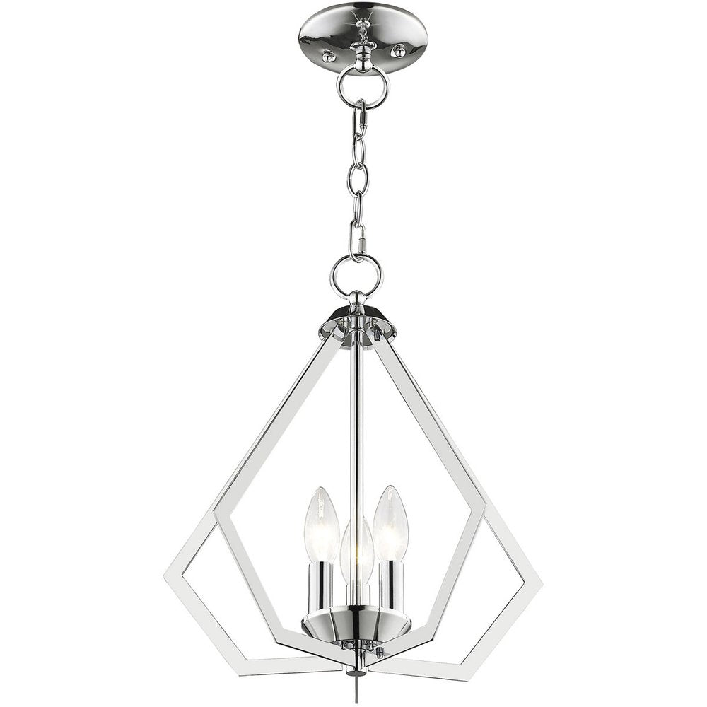 Silver Three Light Metal Dimmable Chandelier With Shades