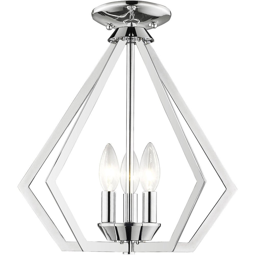 Silver Three Light Metal Dimmable Chandelier With Shades