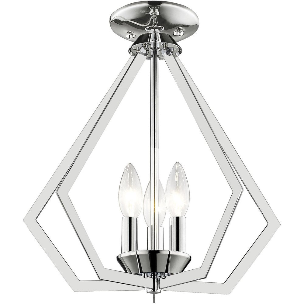 Silver Three Light Metal Dimmable Chandelier With Shades
