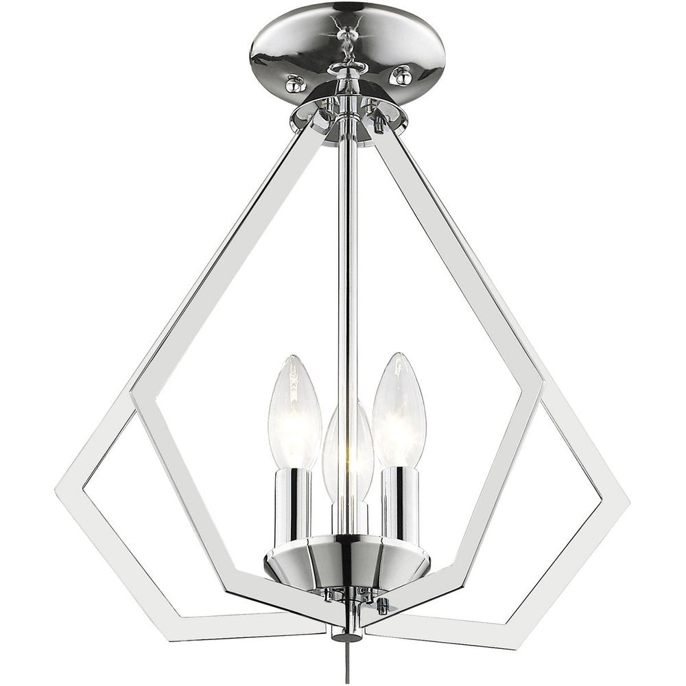 Silver Three Light Metal Dimmable Chandelier With Shades