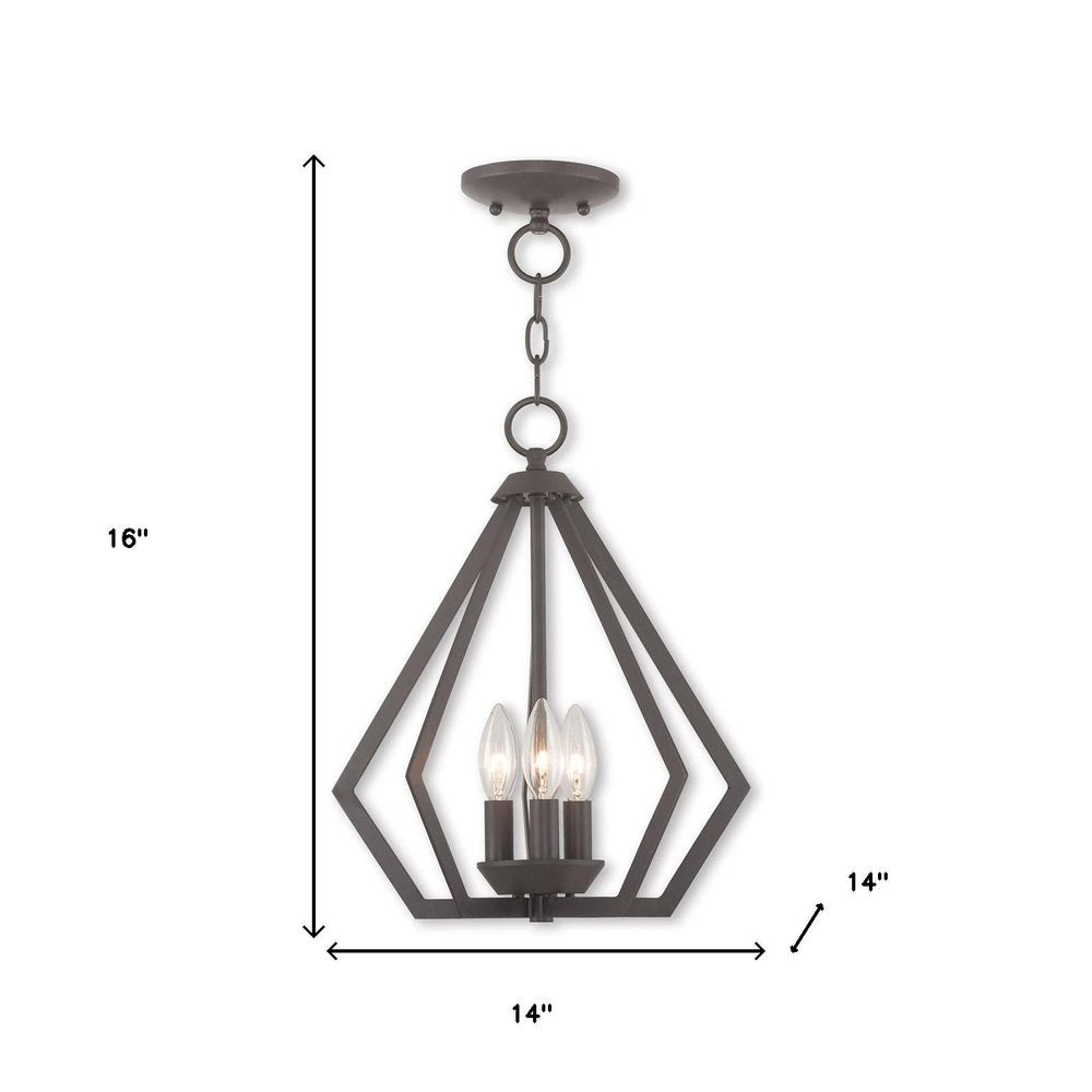 Bronze Three Light Dimmable Chandelier With Shades