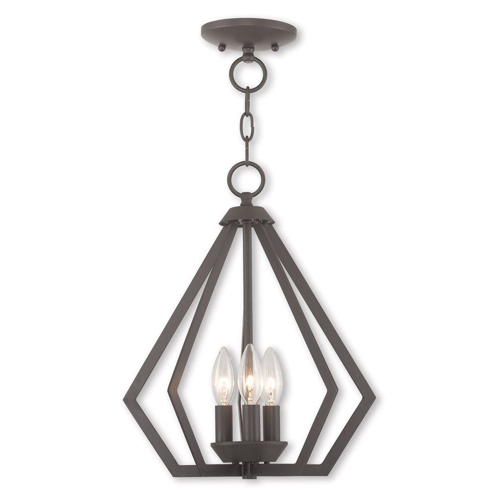 Bronze Three Light Dimmable Chandelier With Shades