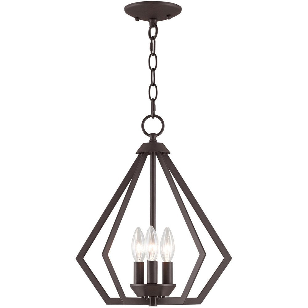 Bronze Three Light Metal Dimmable Chandelier With Shades