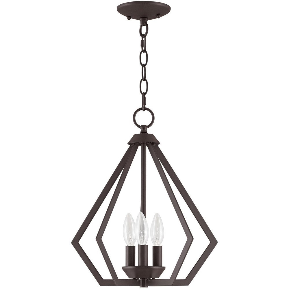 Bronze Three Light Dimmable Chandelier With Shades
