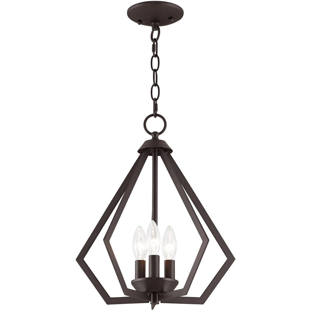 Bronze Three Light Dimmable Chandelier With Shades