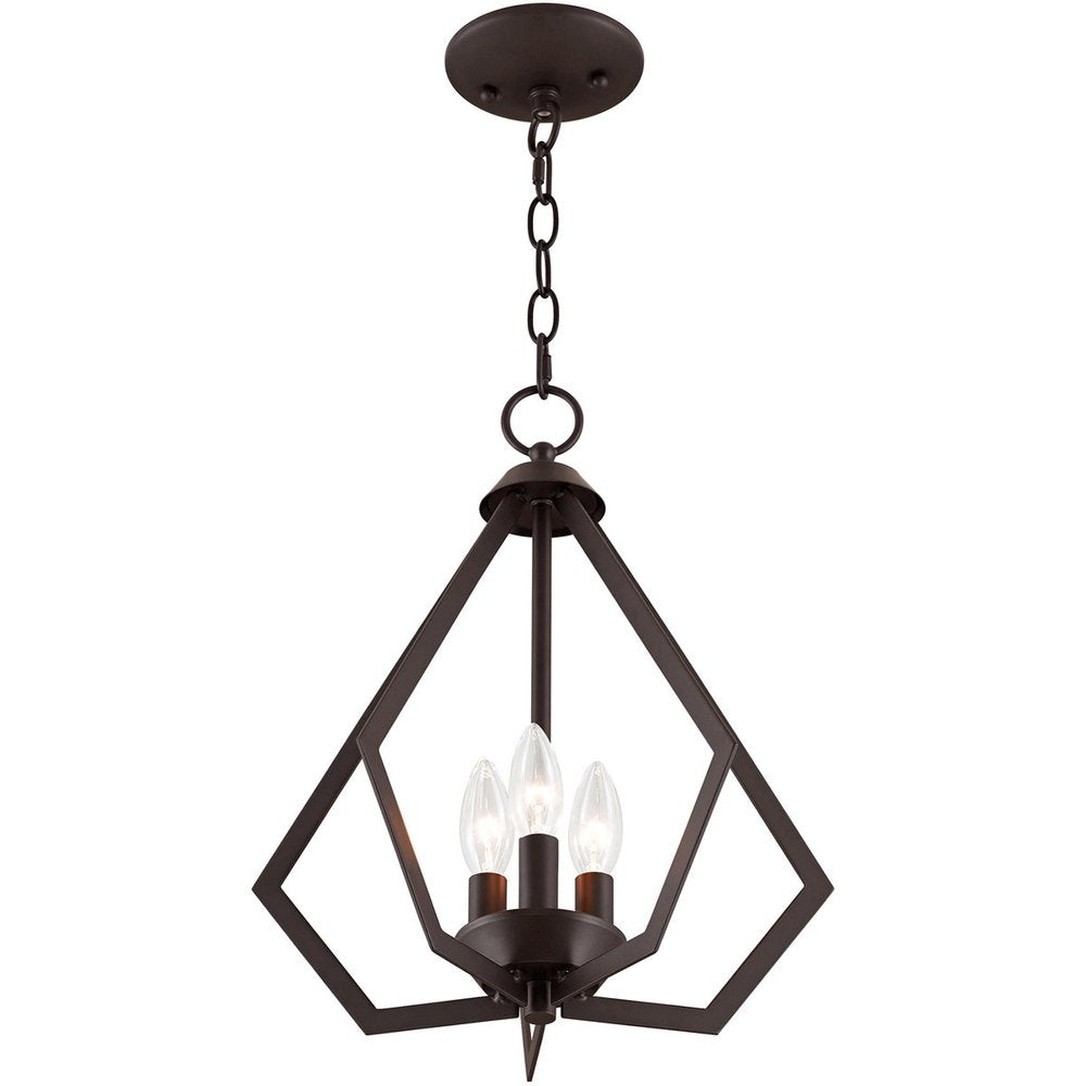 Bronze Three Light Metal Dimmable Chandelier With Shades