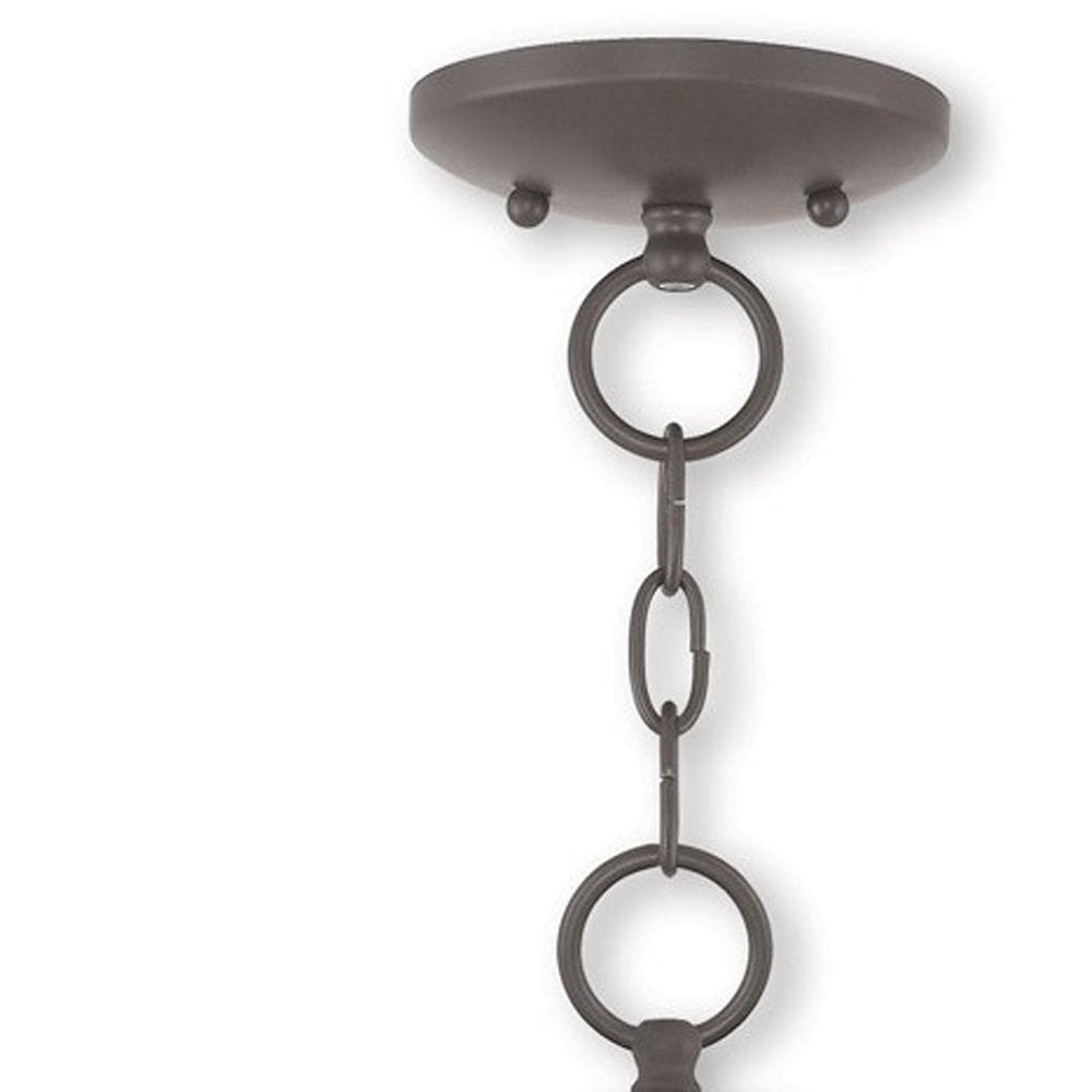 Bronze Three Light Metal Dimmable Chandelier With Shades