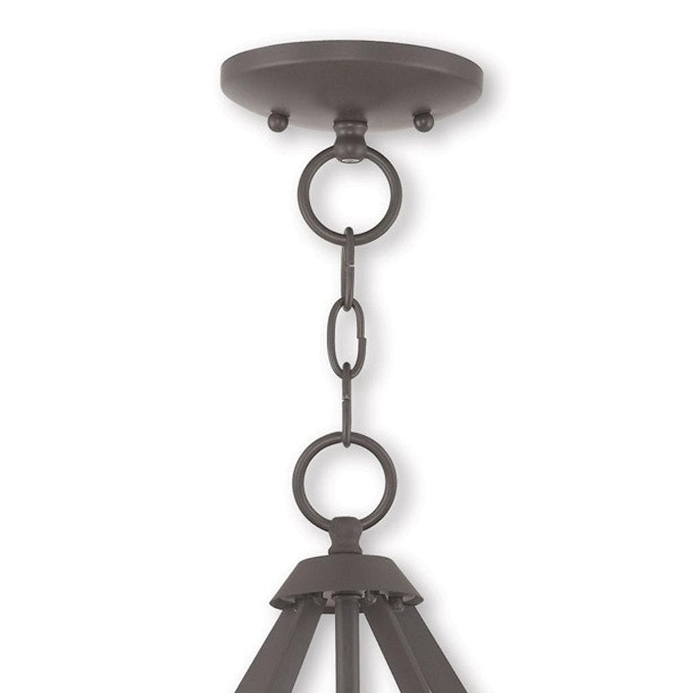 Bronze Three Light Dimmable Chandelier With Shades