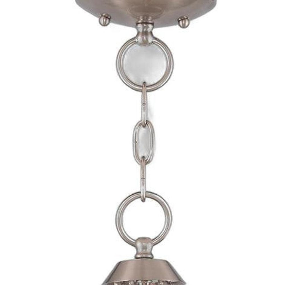 Nickel Three Light Metal Dimmable Chandelier With Shades