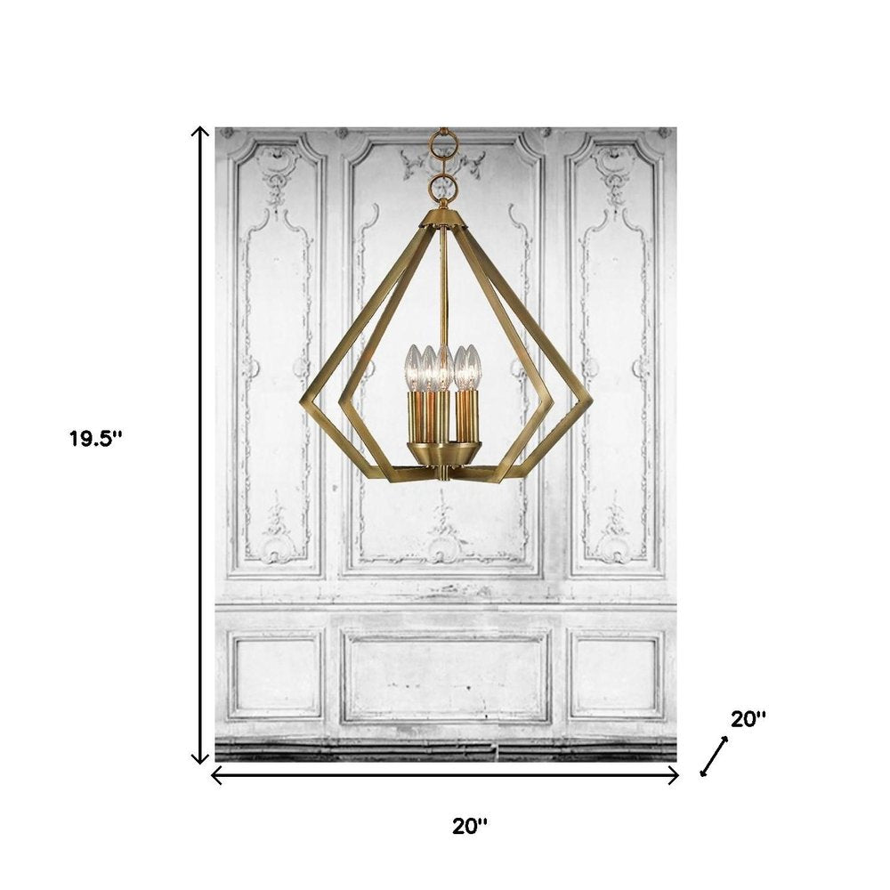 Five Light Dimmable Chandelier With Shades