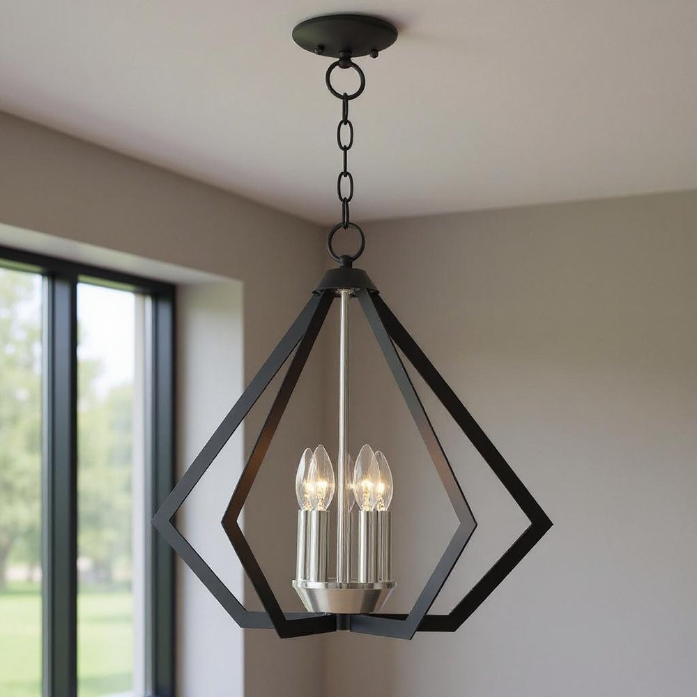 Five Light Dimmable Chandelier With Shades