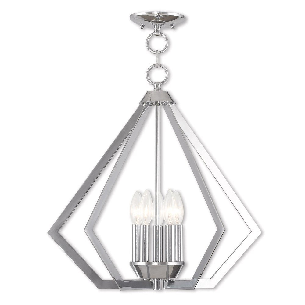 Five Light Dimmable Chandelier With Shades