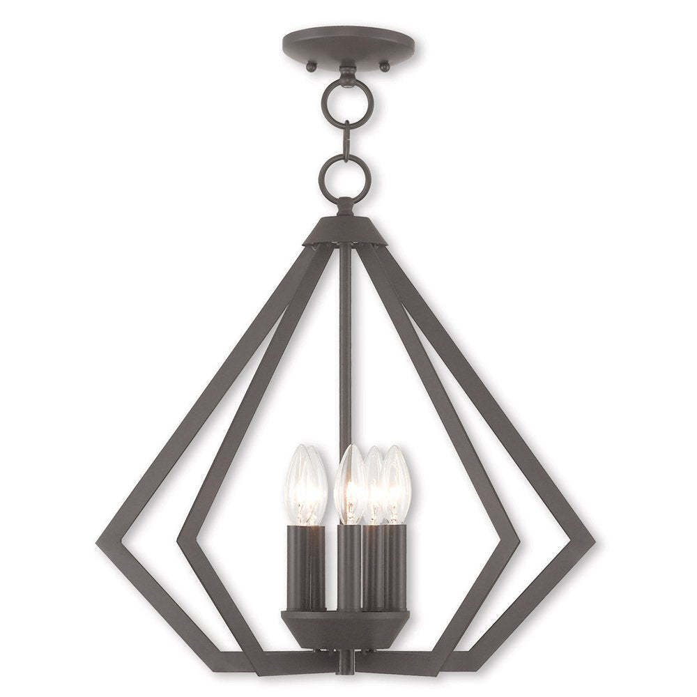 Bronze Five Light Metal Dimmable Chandelier With Shades