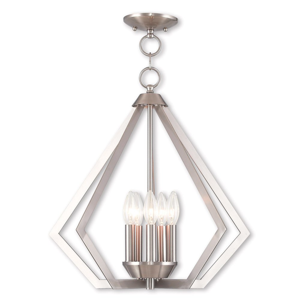 Five Light Dimmable Chandelier With Shades