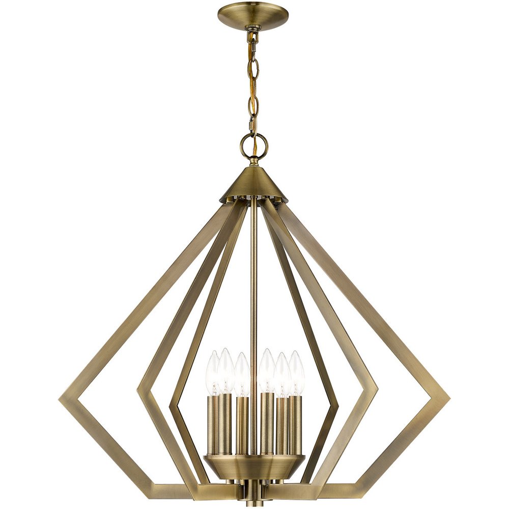 Six Light Dimmable Chandelier With Shades