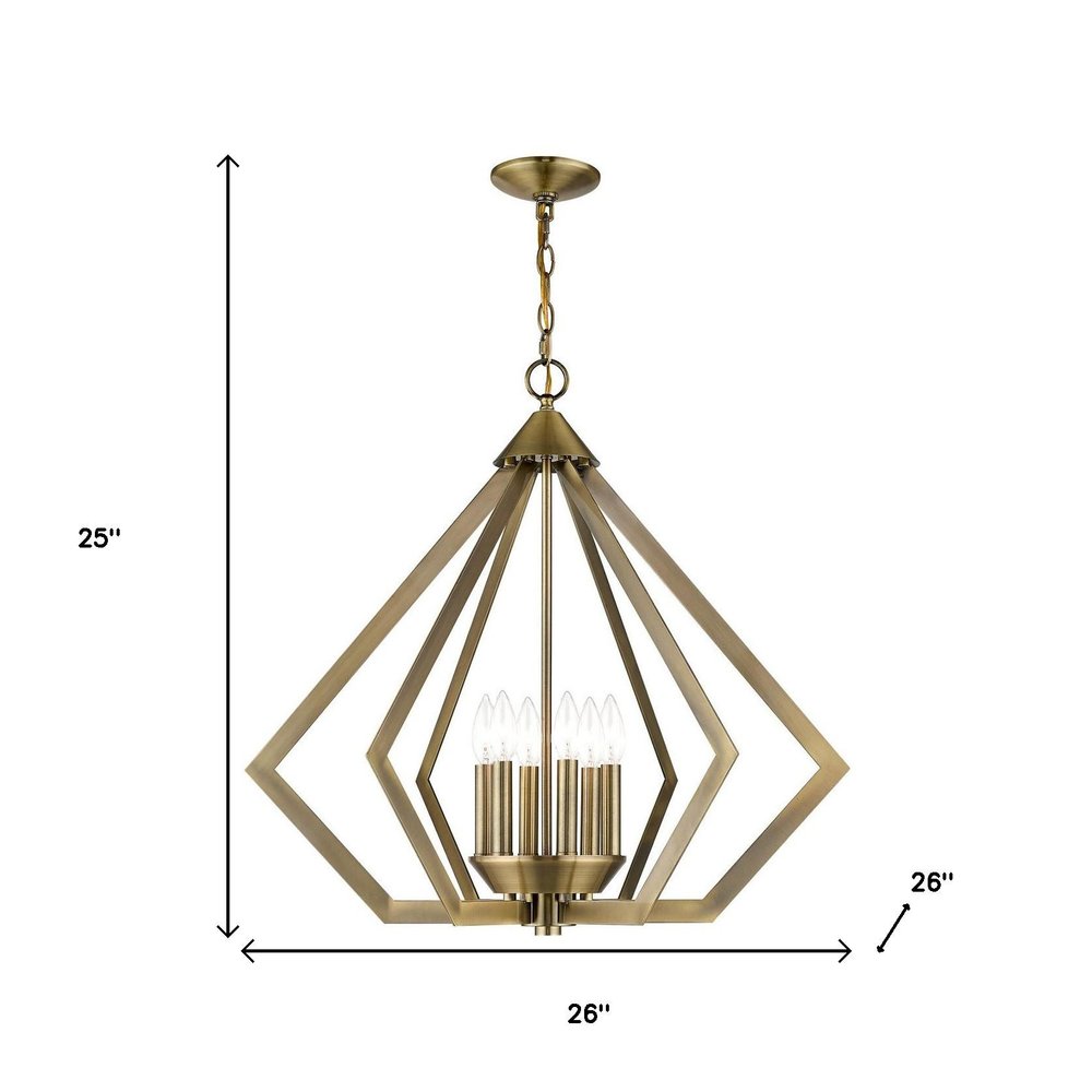 Six Light Dimmable Chandelier With Shades
