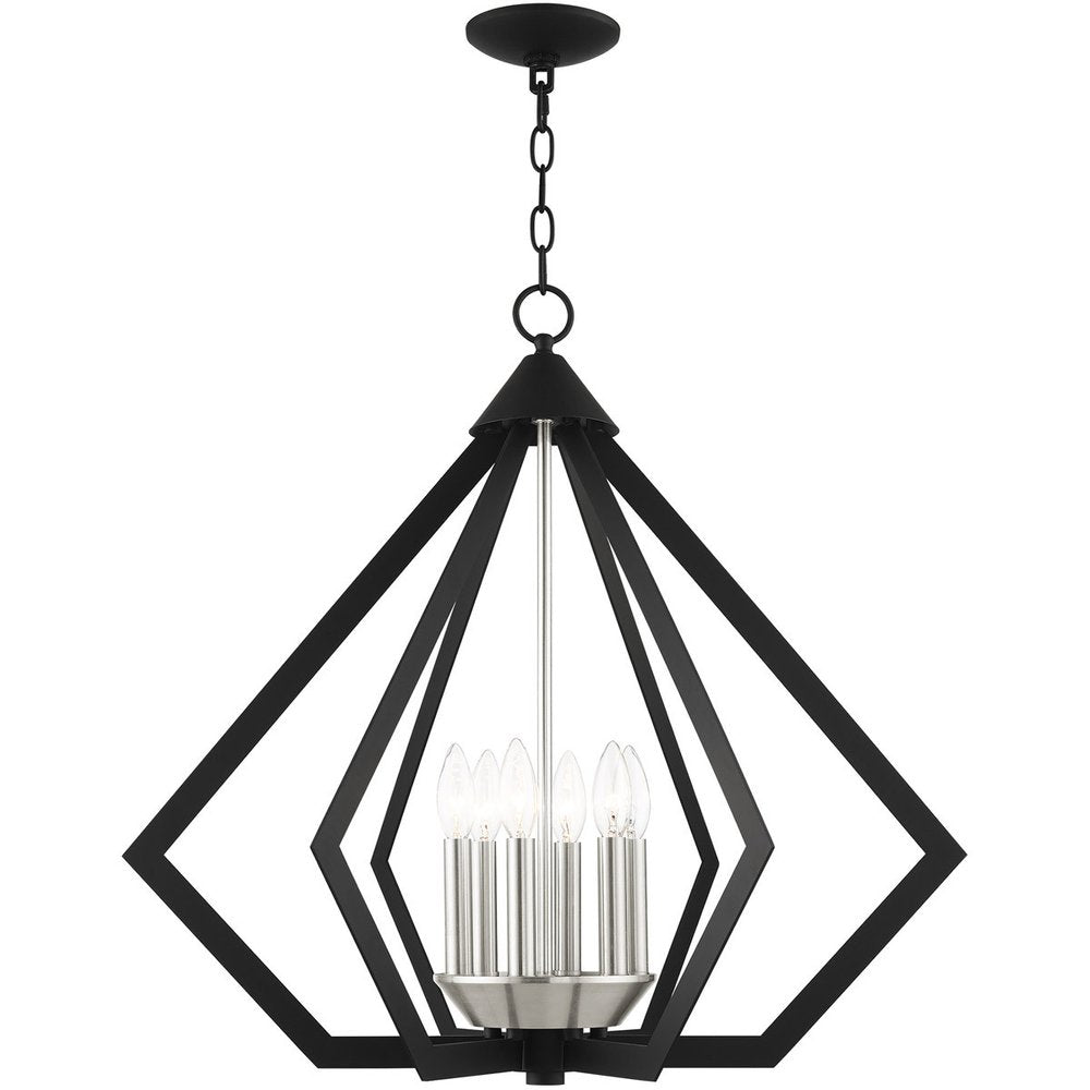 Six Light Dimmable Chandelier With Shades