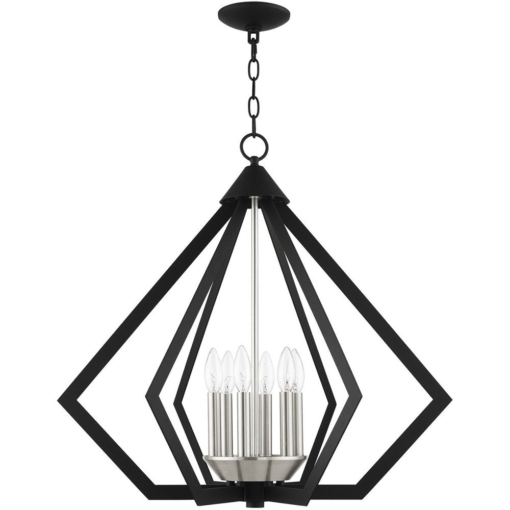 Six Light Dimmable Chandelier With Shades
