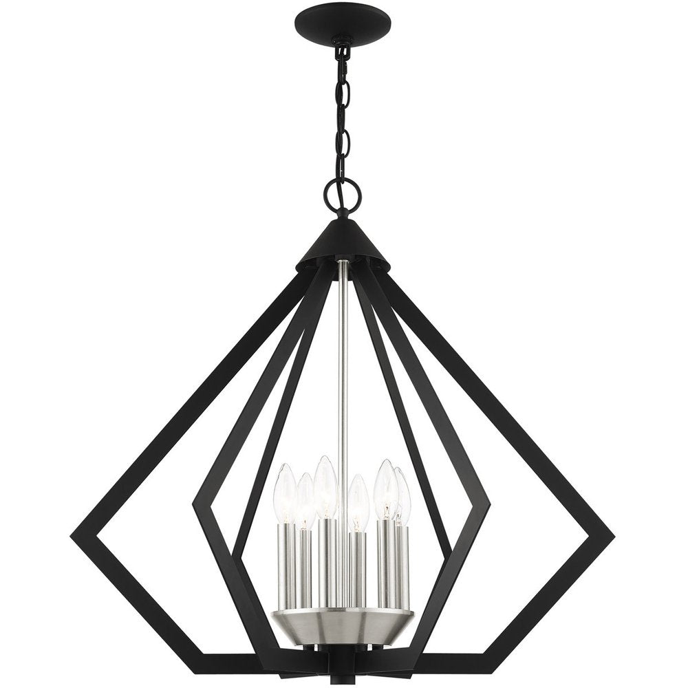 Six Light Dimmable Chandelier With Shades