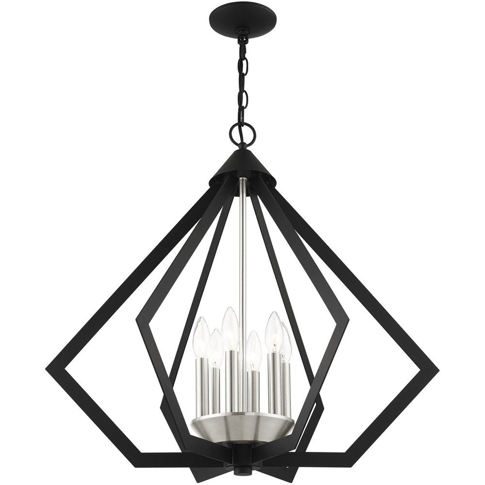 Six Light Dimmable Chandelier With Shades