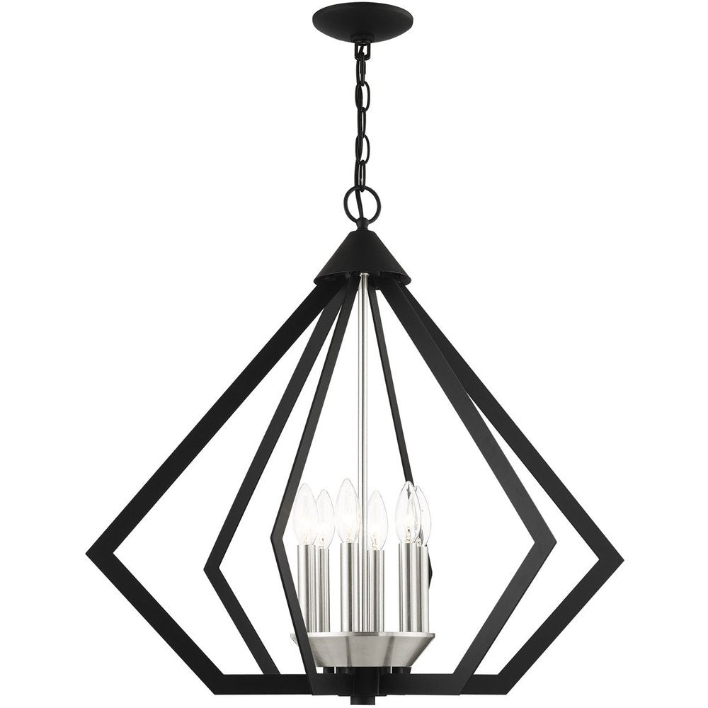 Six Light Dimmable Chandelier With Shades