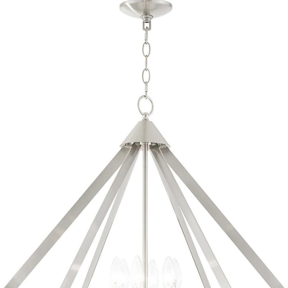Six Light Dimmable Chandelier With Shades